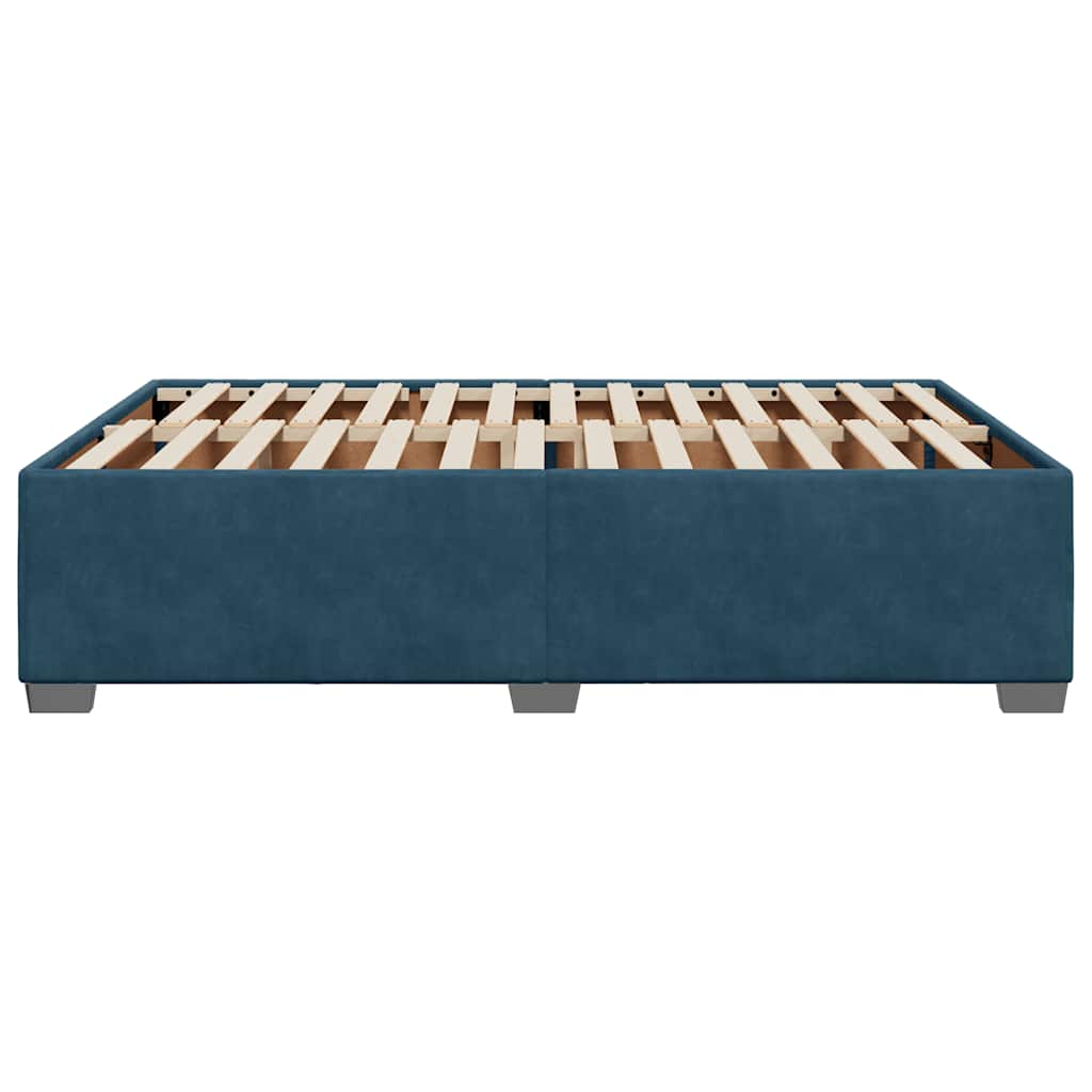 Cadre de lit sans matelas bleu 140x200 cm velours