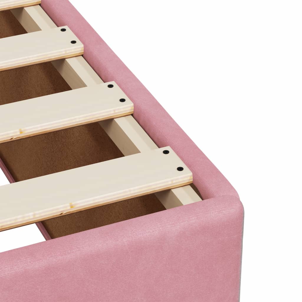 Cadre de lit sans matelas rose 140x200 cm velours - XIOS
