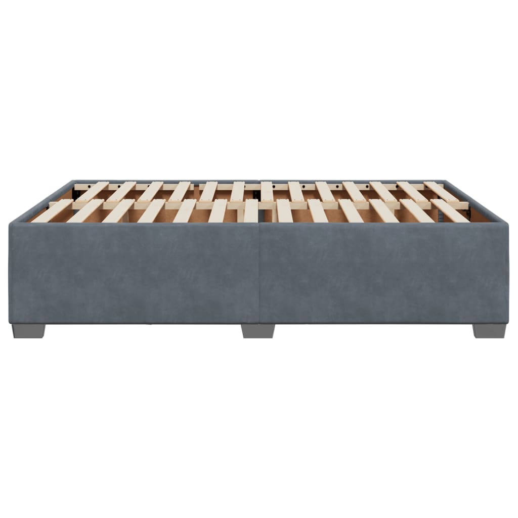 Cadre de lit sans matelas gris foncé 160x200 cm velours - XIOS
