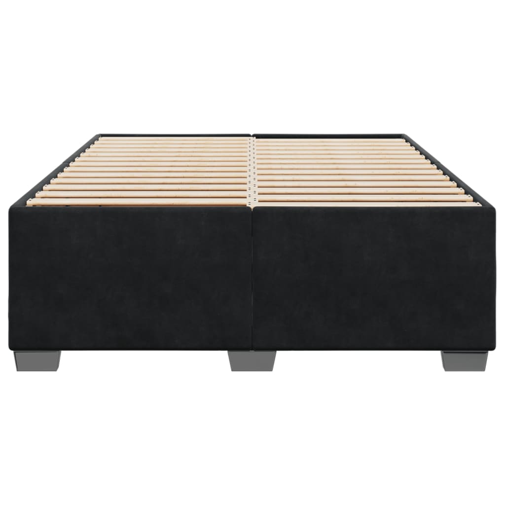 Cadre de lit sans matelas noir 160x200 cm velours - XIOS
