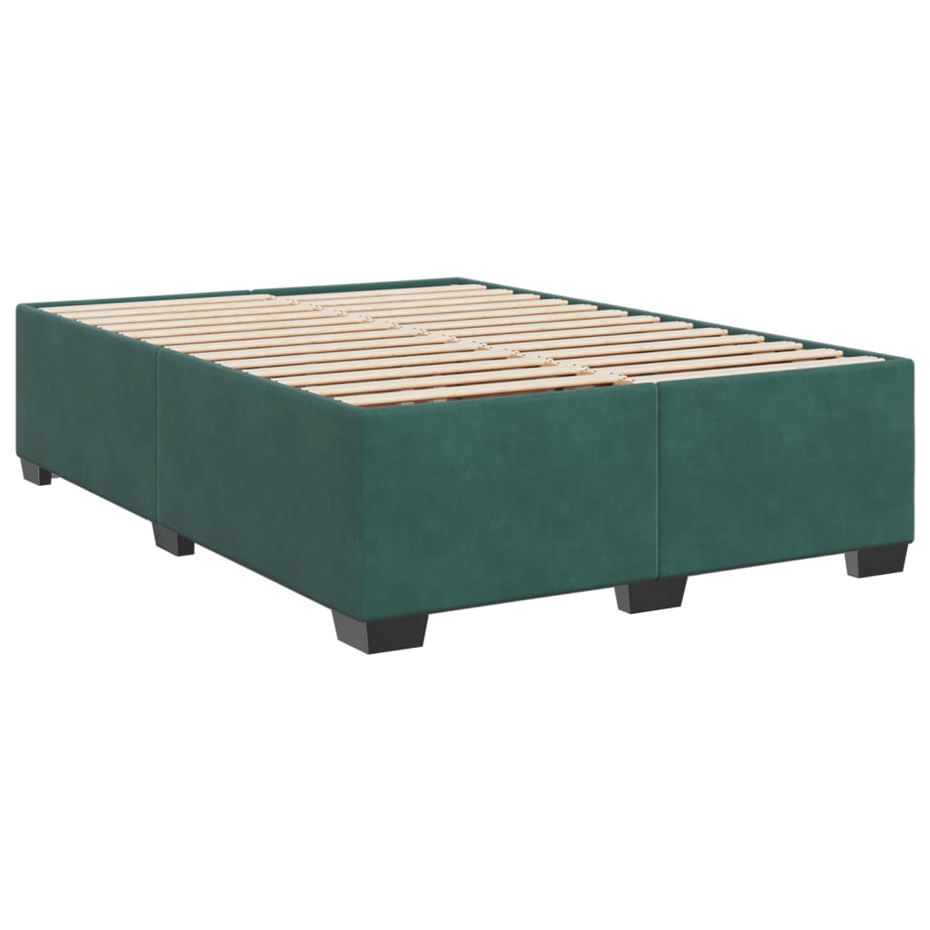 Cadre de lit sans matelas vert foncé 160x200 cm velours - XIOS