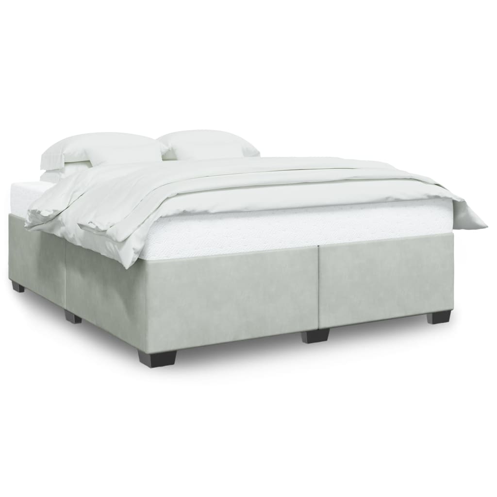 Cadre de lit sans matelas gris clair 180x200 cm velours - XIOS