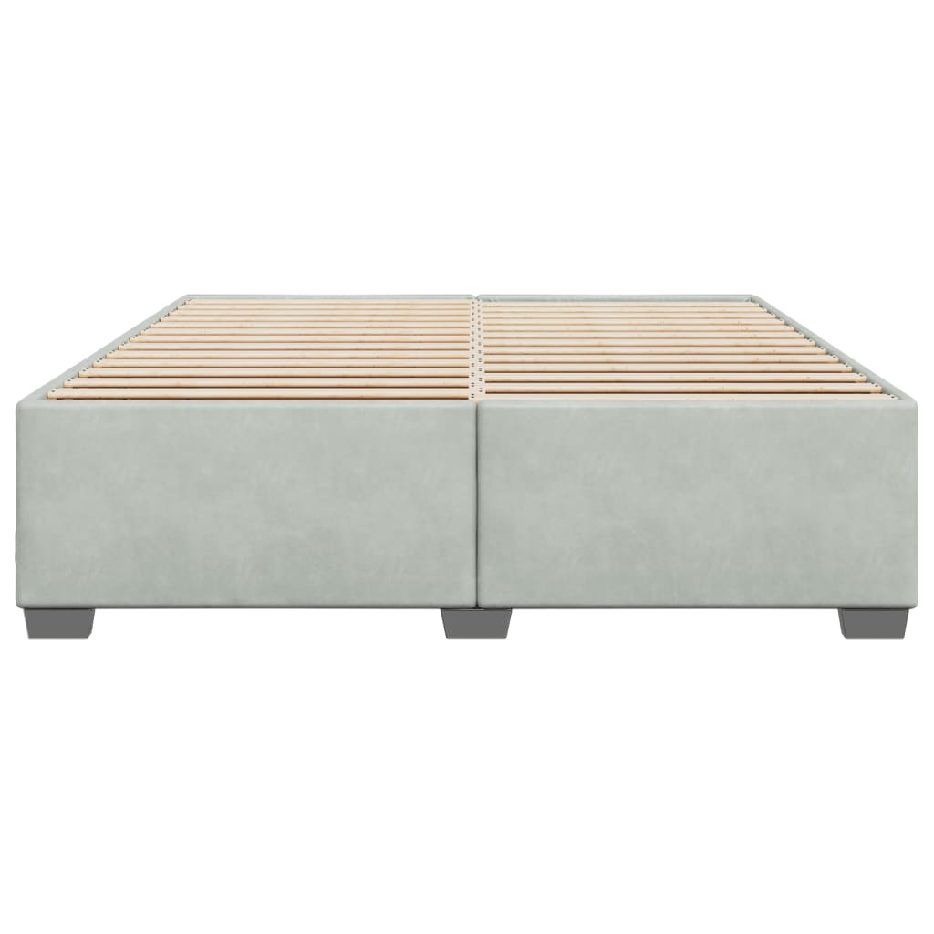 Cadre de lit sans matelas gris clair 180x200 cm velours - XIOS
