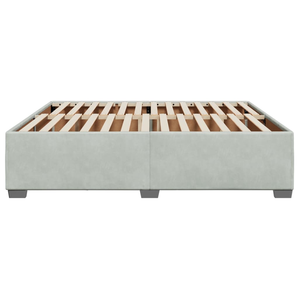 Cadre de lit sans matelas gris clair 180x200 cm velours - XIOS