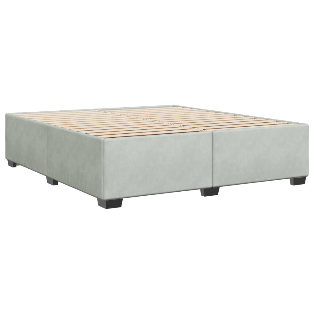 Cadre de lit sans matelas gris clair 180x200 cm velours - XIOS