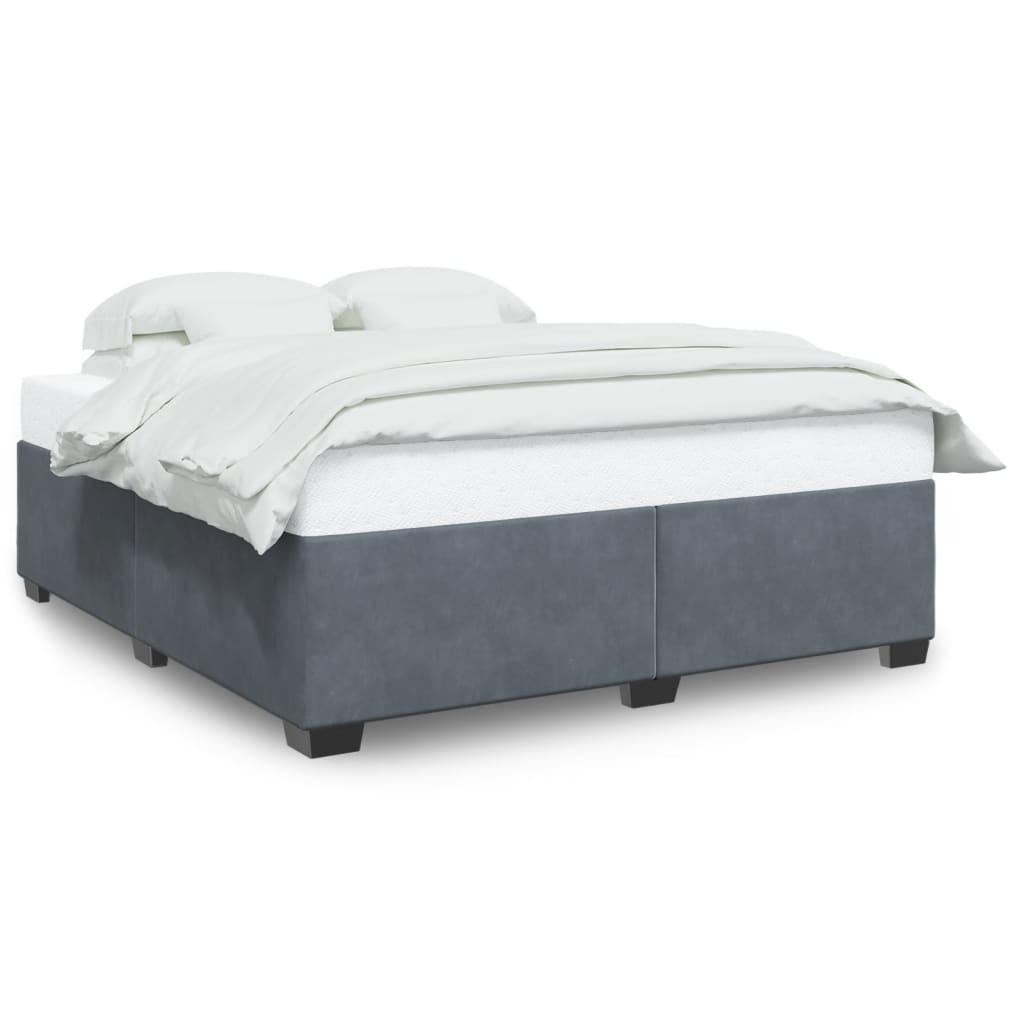 Cadre de lit sans matelas gris foncé 180x200 cm velours - XIOS