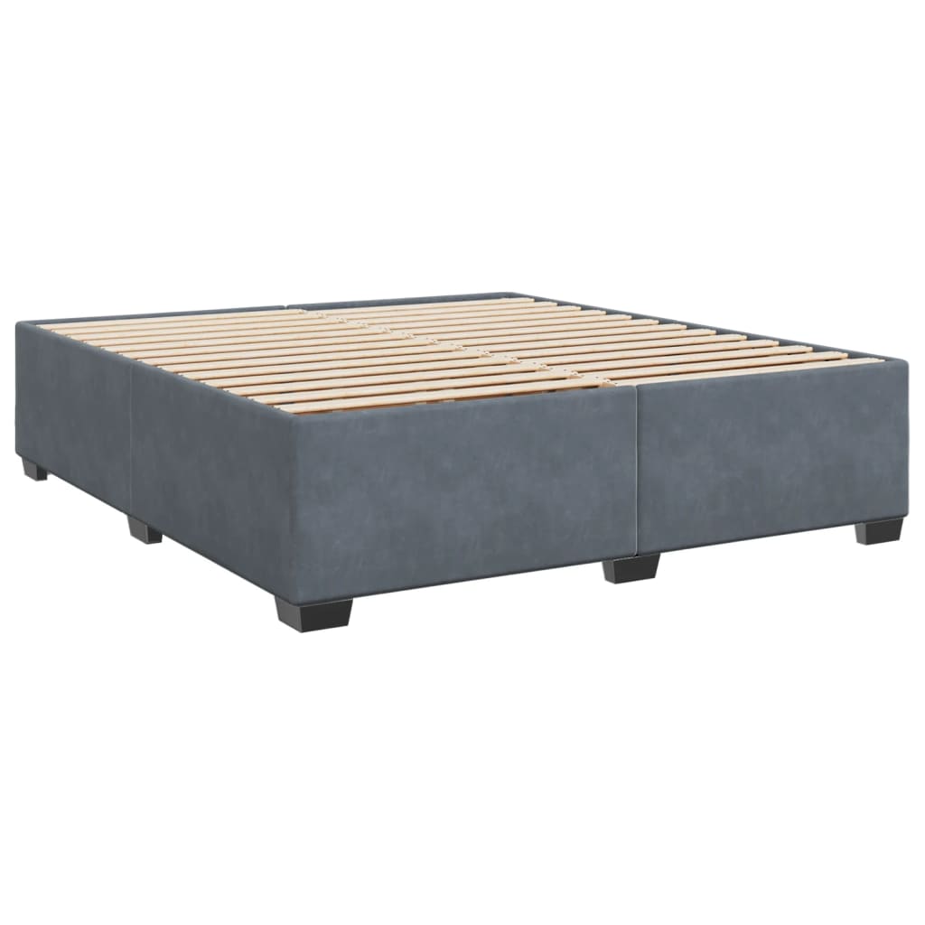 Cadre de lit sans matelas gris foncé 180x200 cm velours - XIOS