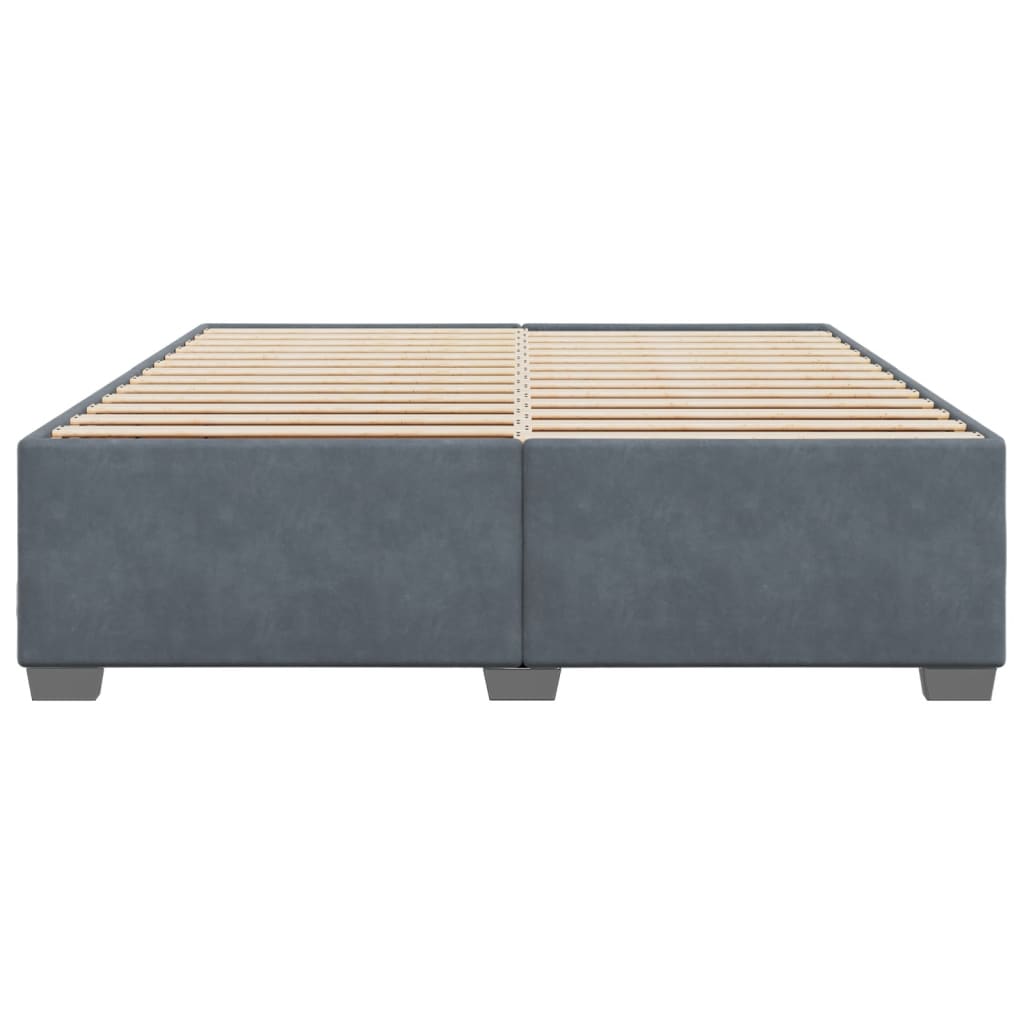 Cadre de lit sans matelas gris foncé 180x200 cm velours - XIOS