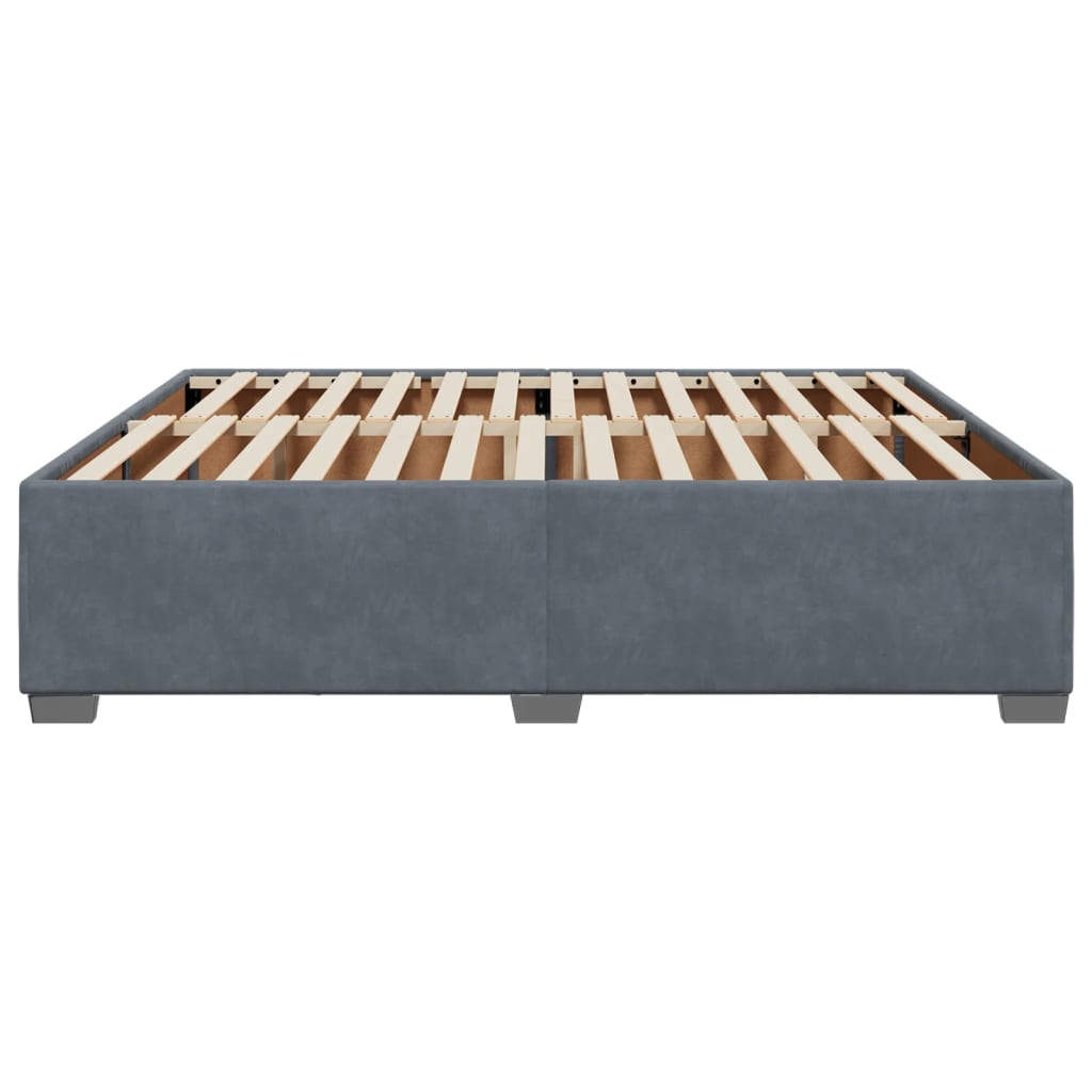 Cadre de lit sans matelas gris foncé 180x200 cm velours - XIOS