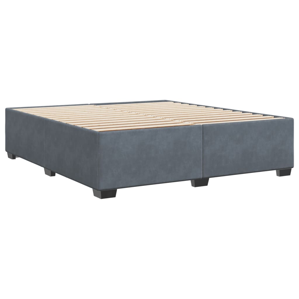 Cadre de lit sans matelas gris foncé 180x200 cm velours - XIOS