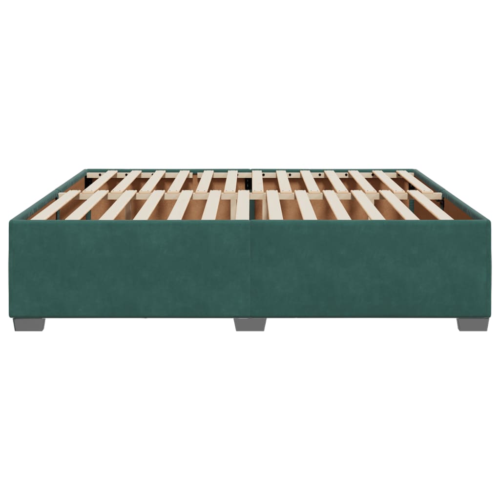 Cadre de lit sans matelas vert foncé 180x200 cm velours - XIOS