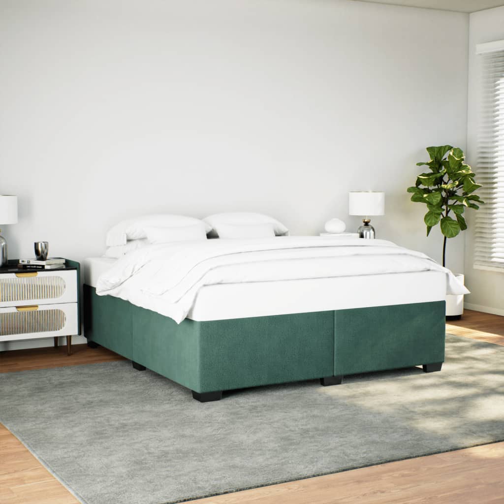 Cadre de lit sans matelas vert foncé 180x200 cm velours - XIOS