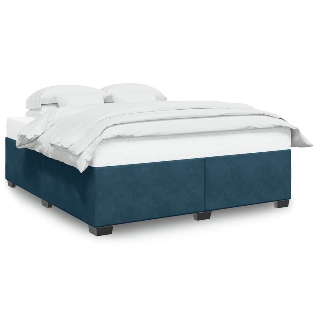 Cadre de lit sans matelas bleu 180x200 cm velours