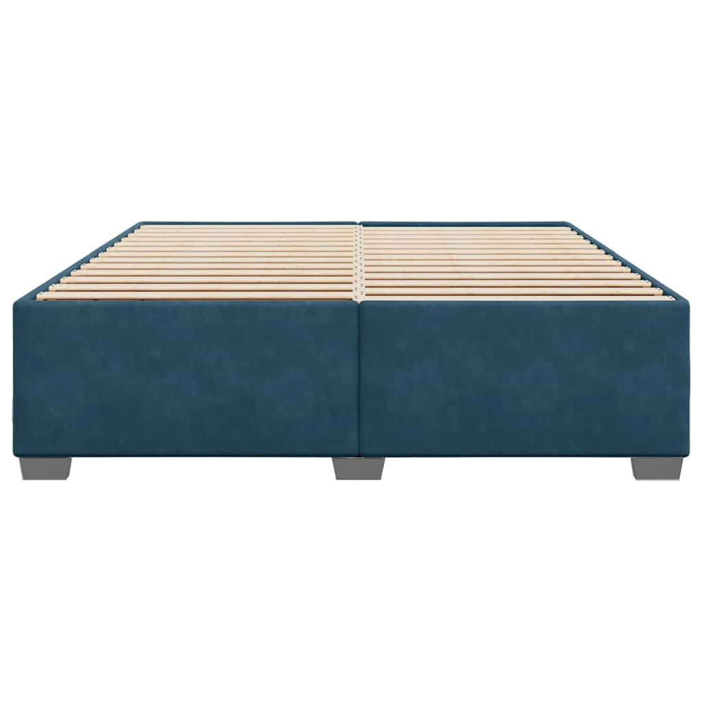 Cadre de lit sans matelas bleu 180x200 cm velours - XIOS