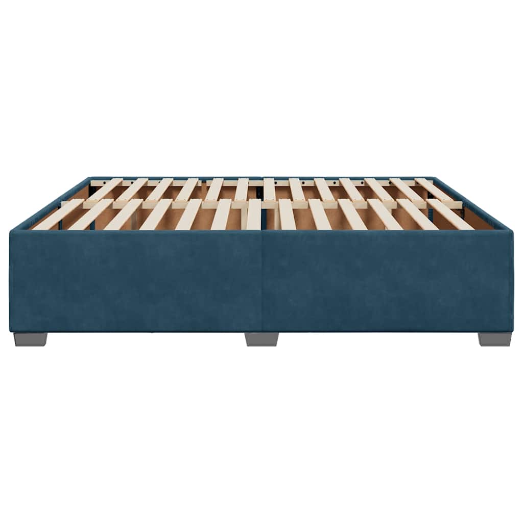Cadre de lit sans matelas bleu 180x200 cm velours - XIOS