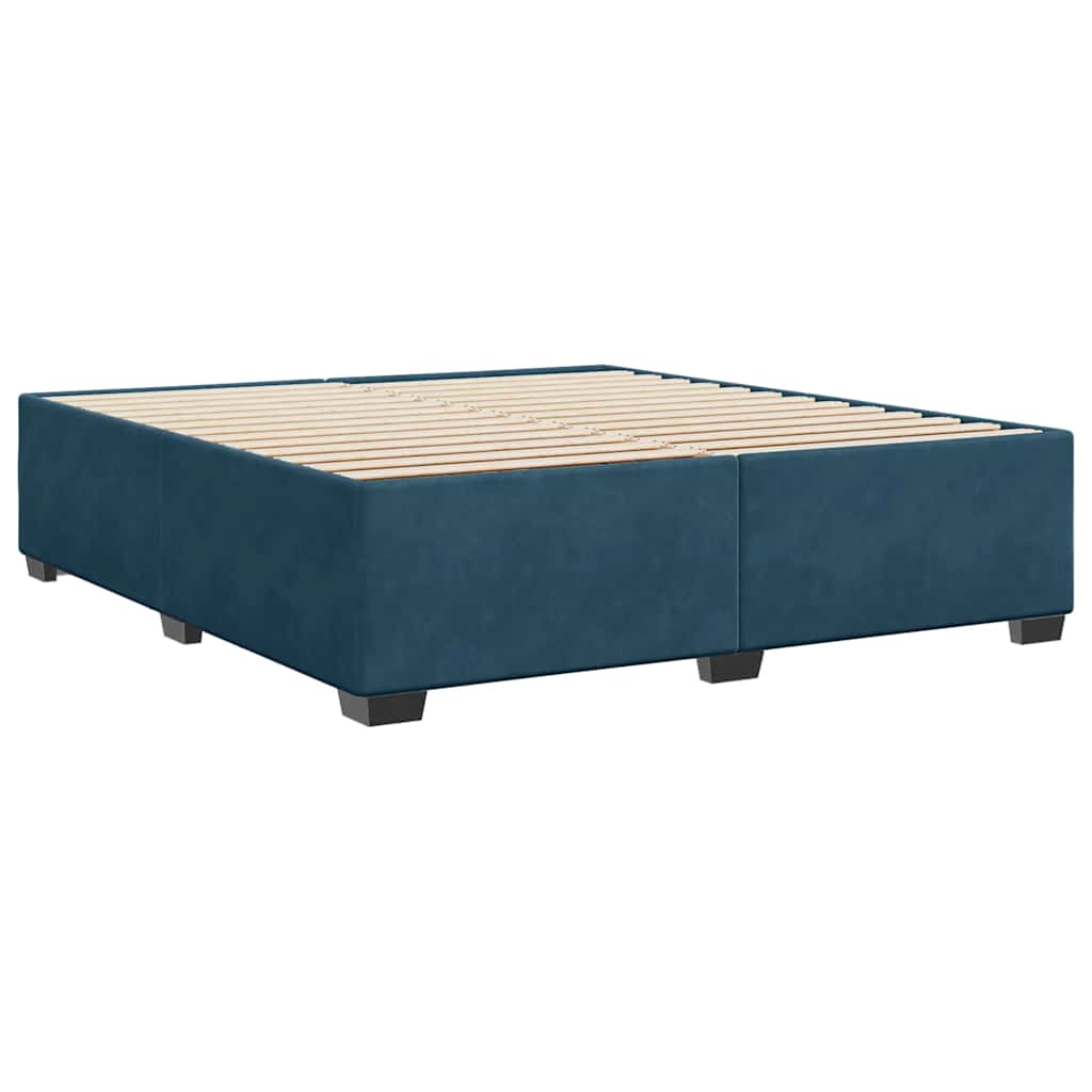 Cadre de lit sans matelas bleu 180x200 cm velours - XIOS