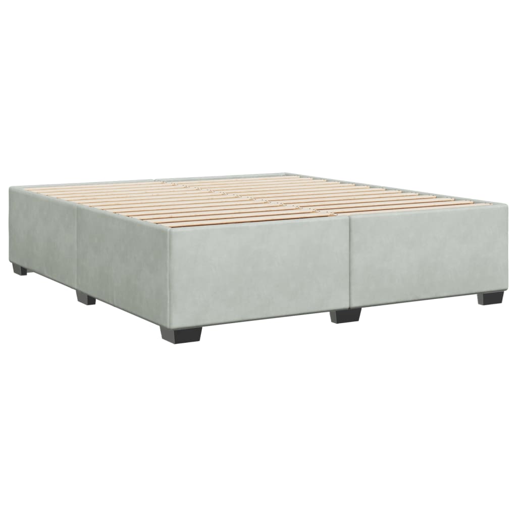 Cadre de lit sans matelas gris clair 200x200 cm velours - XIOS