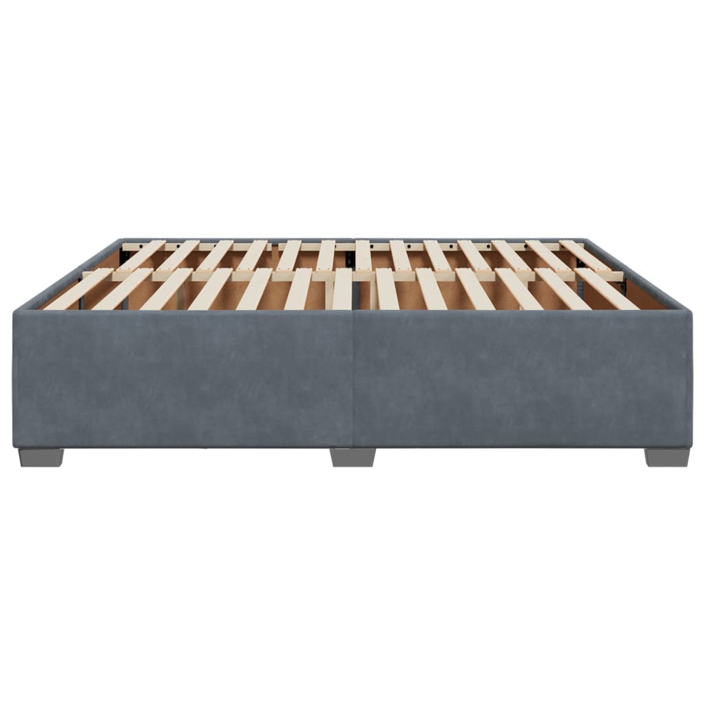 Cadre de lit sans matelas gris foncé 200x200 cm velours - XIOS