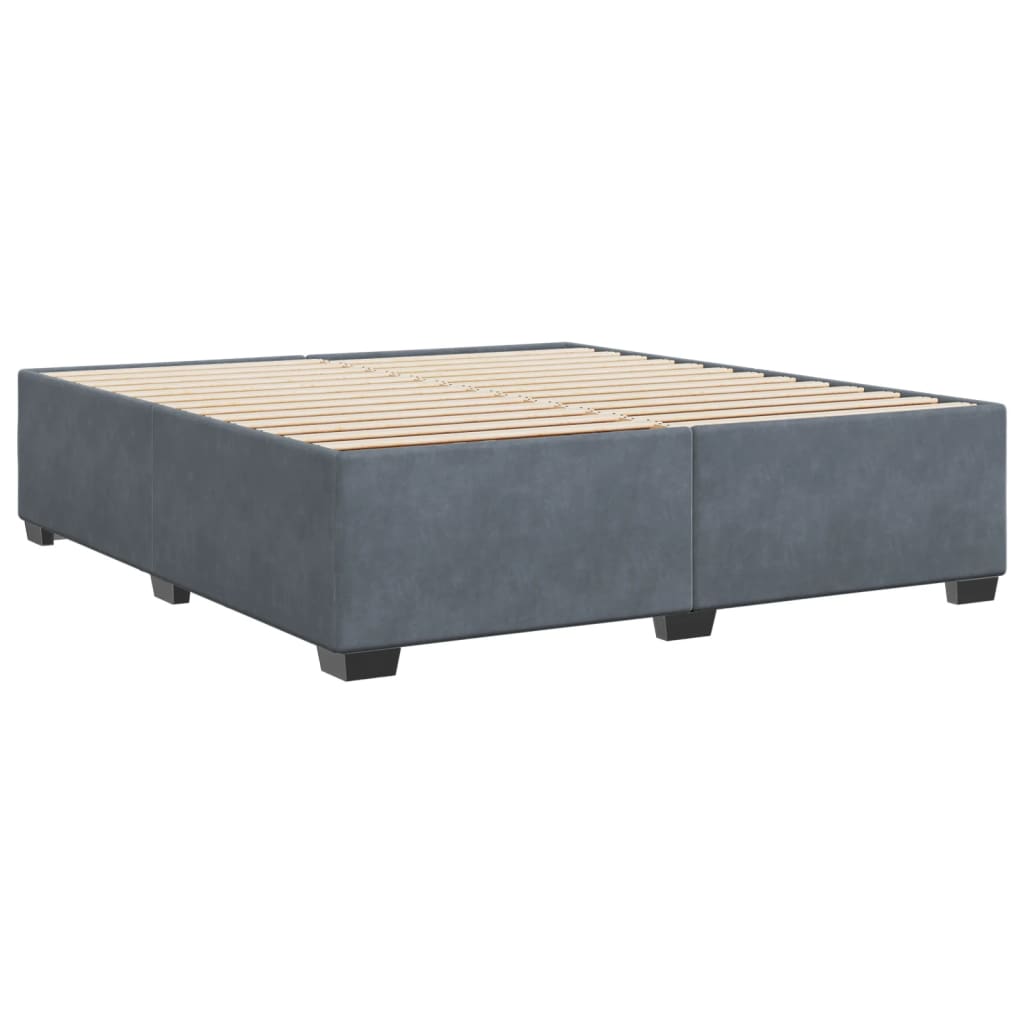 Cadre de lit sans matelas gris foncé 200x200 cm velours - XIOS