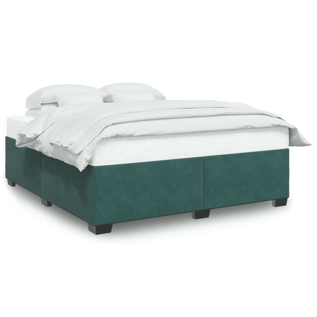 Cadre de lit sans matelas vert foncé 200x200 cm velours - XIOS
