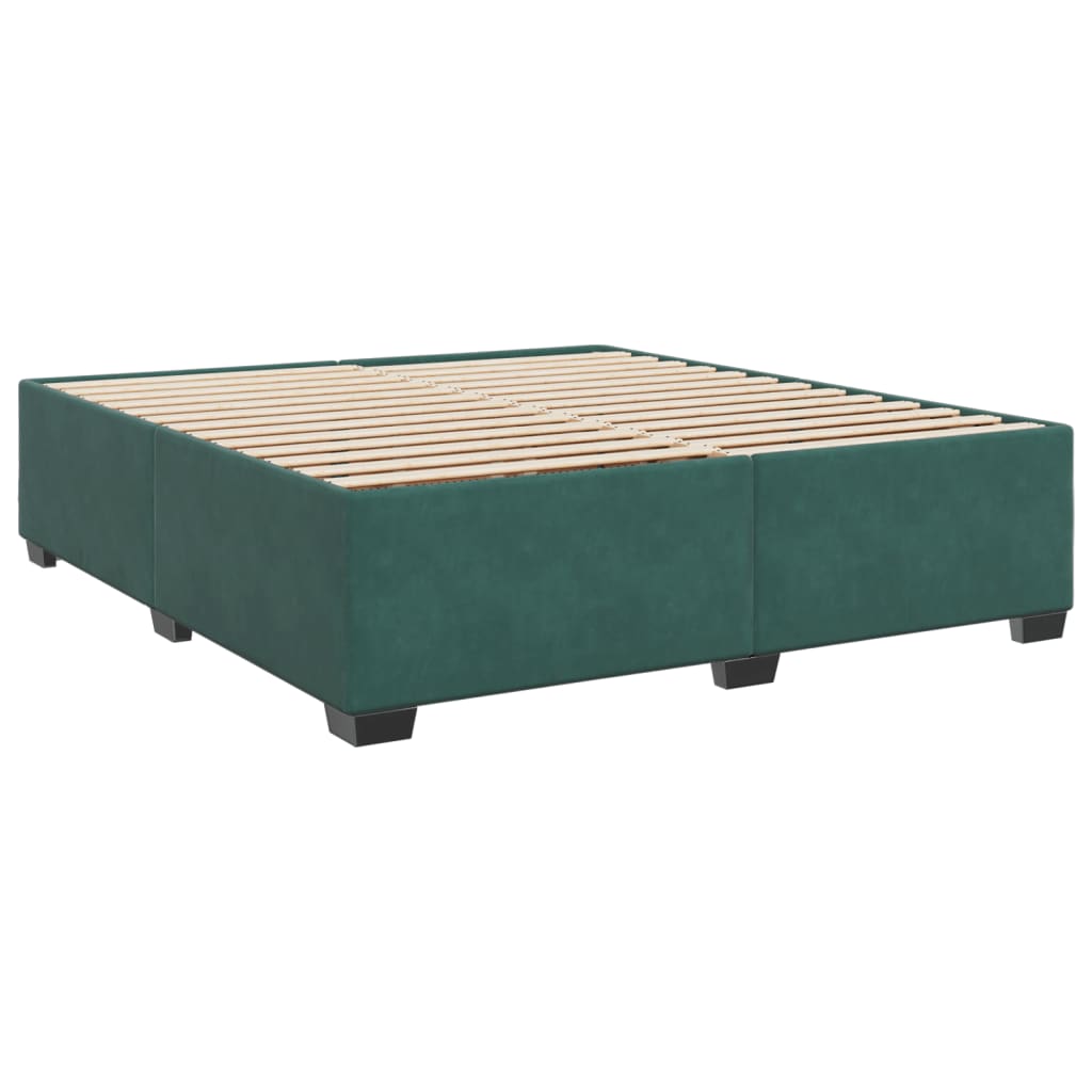 Cadre de lit sans matelas vert foncé 200x200 cm velours - XIOS