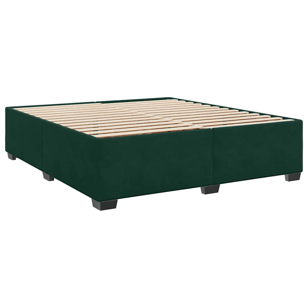 Cadre de lit sans matelas vert foncé 200x200 cm velours - XIOS