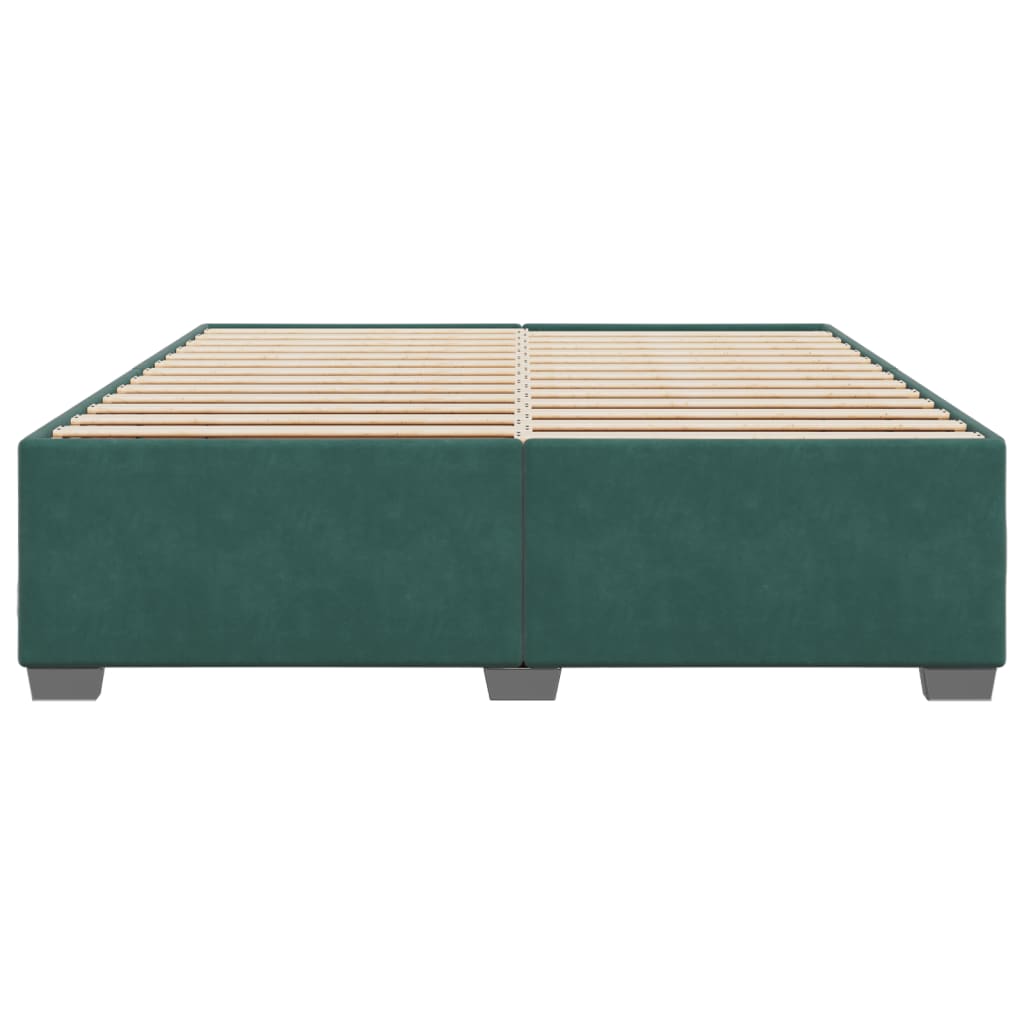 Cadre de lit sans matelas vert foncé 200x200 cm velours - XIOS