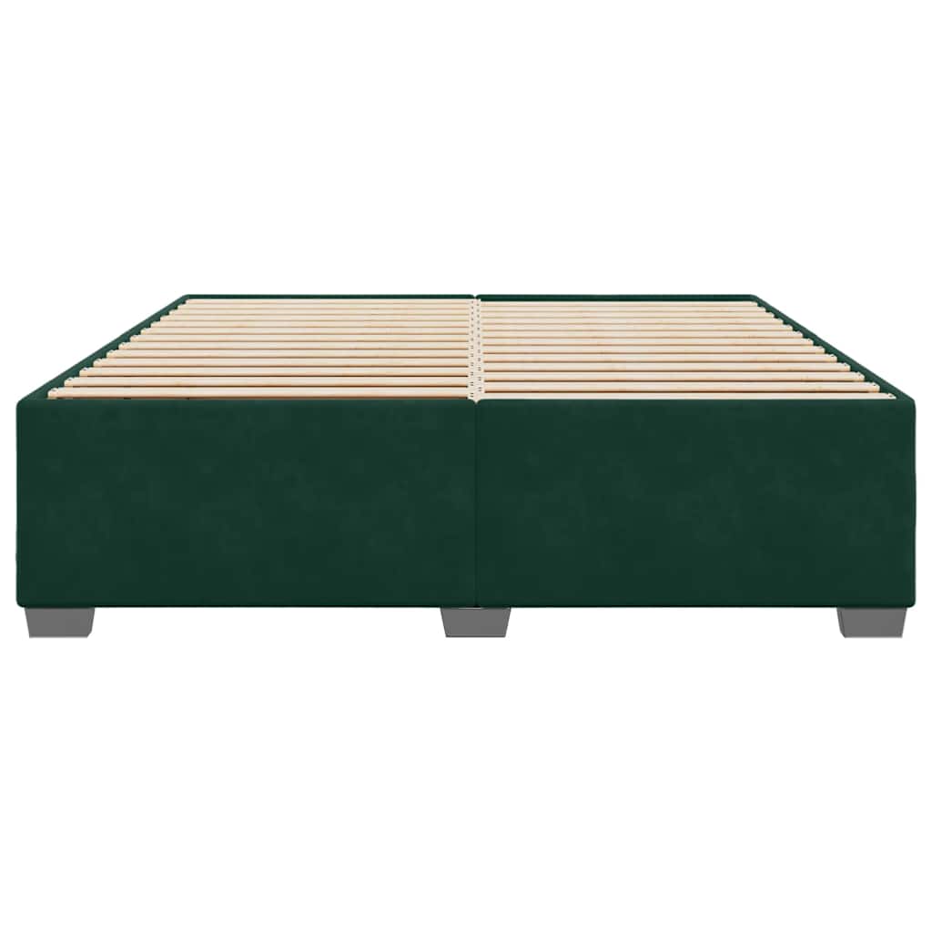 Cadre de lit sans matelas vert foncé 200x200 cm velours - XIOS