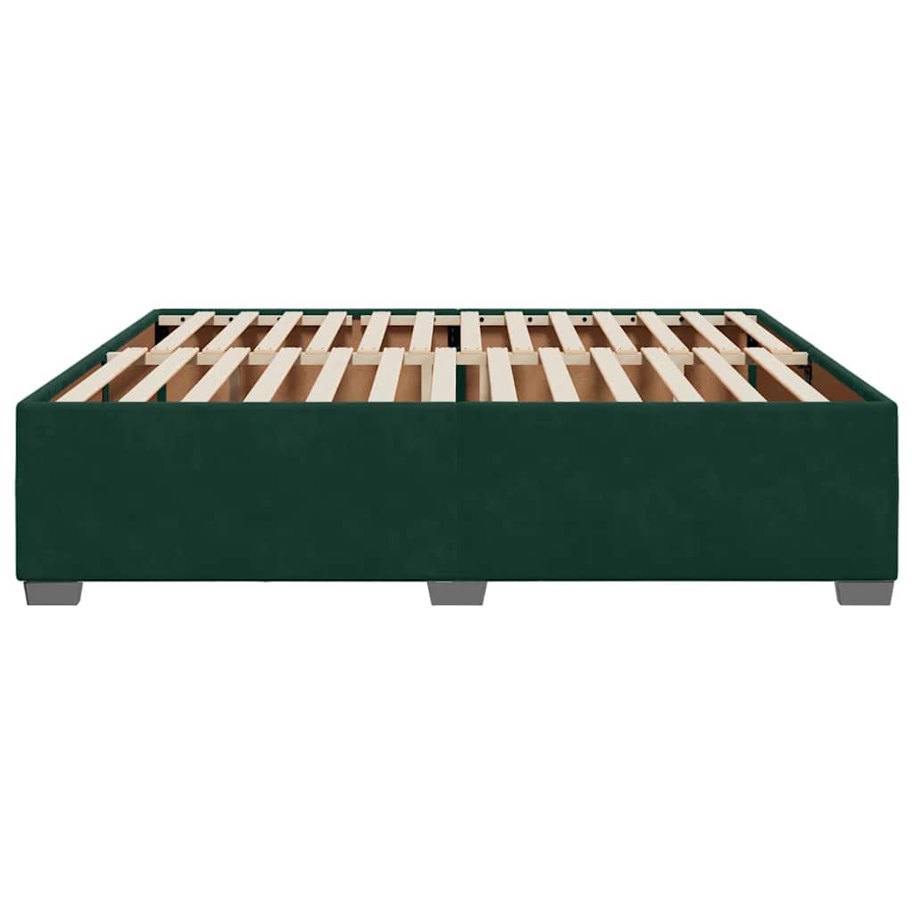 Cadre de lit sans matelas vert foncé 200x200 cm velours - XIOS