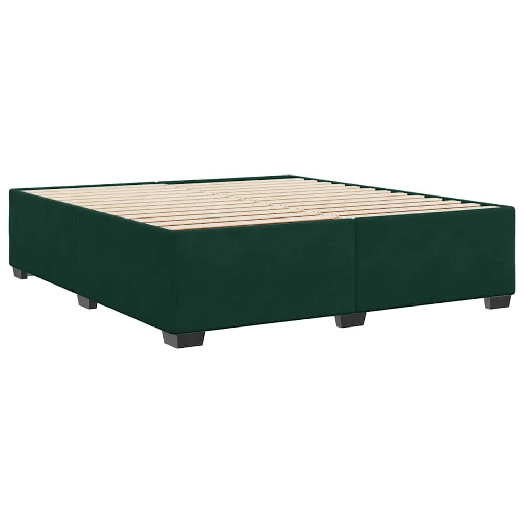 Cadre de lit sans matelas vert foncé 200x200 cm velours - XIOS