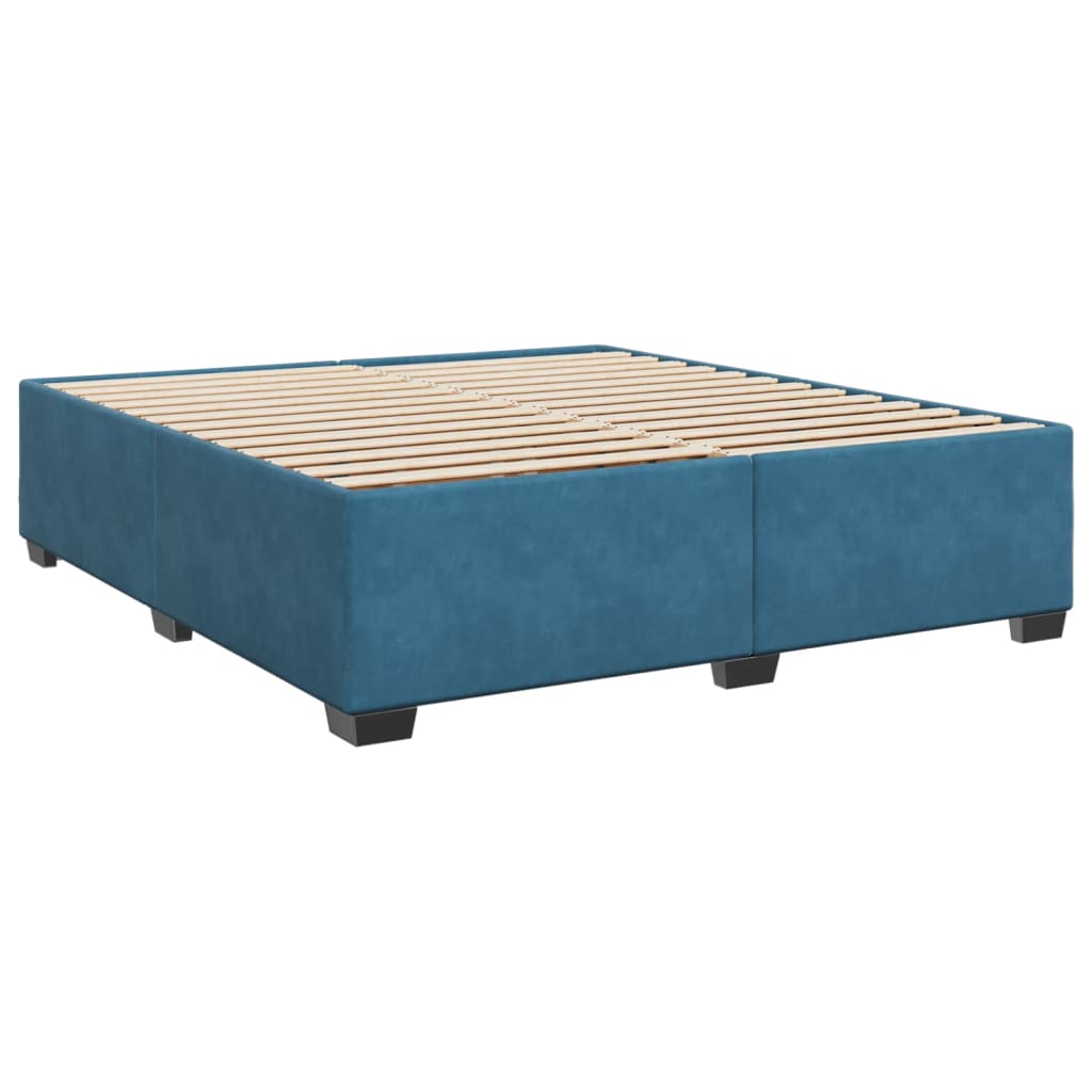 Cadre de lit sans matelas bleu 200x200 cm velours - XIOS