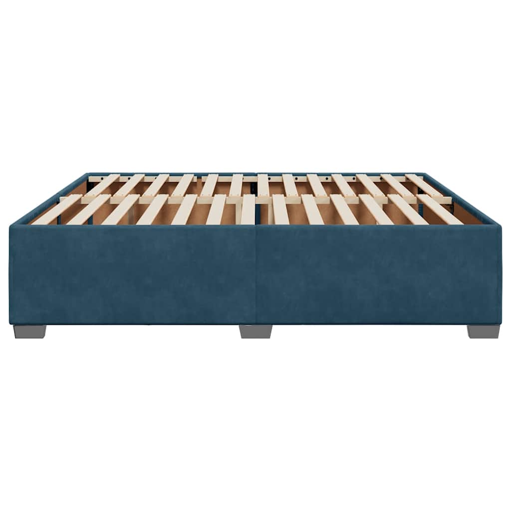 Cadre de lit sans matelas bleu 200x200 cm velours - XIOS