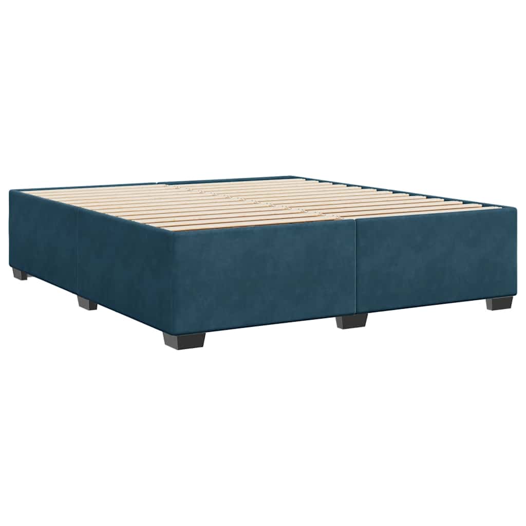 Cadre de lit sans matelas bleu 200x200 cm velours - XIOS