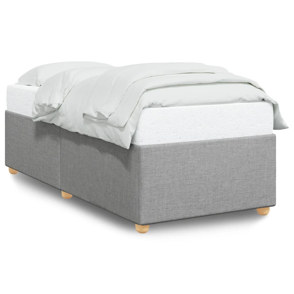 Cadre de lit sans matelas gris clair 80x200 cm tissu - XIOS