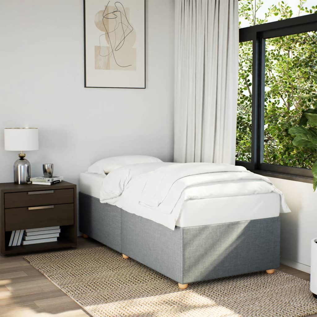 Cadre de lit sans matelas gris clair 80x200 cm tissu - XIOS