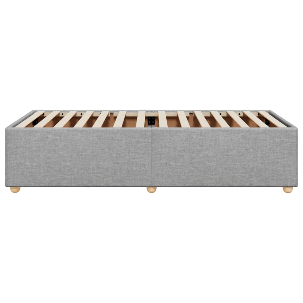 Cadre de lit sans matelas gris clair 90x190 cm tissu - XIOS