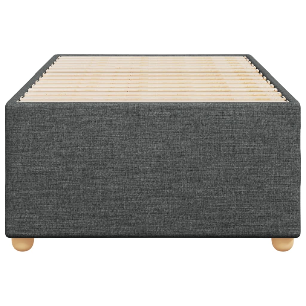 Cadre de lit sans matelas gris foncé 90x190 cm tissu - XIOS