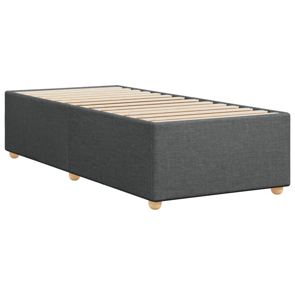 Cadre de lit sans matelas gris foncé 90x190 cm tissu - XIOS