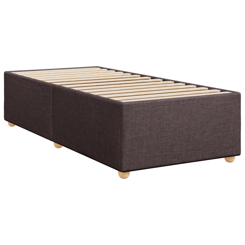 Cadre de lit sans matelas marron foncé 90x190 cm tissu - XIOS