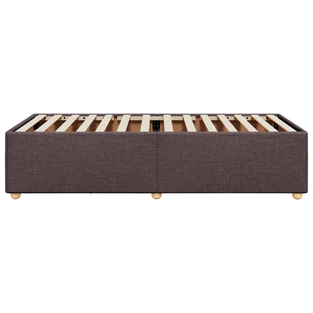 Cadre de lit sans matelas marron foncé 90x190 cm tissu - XIOS