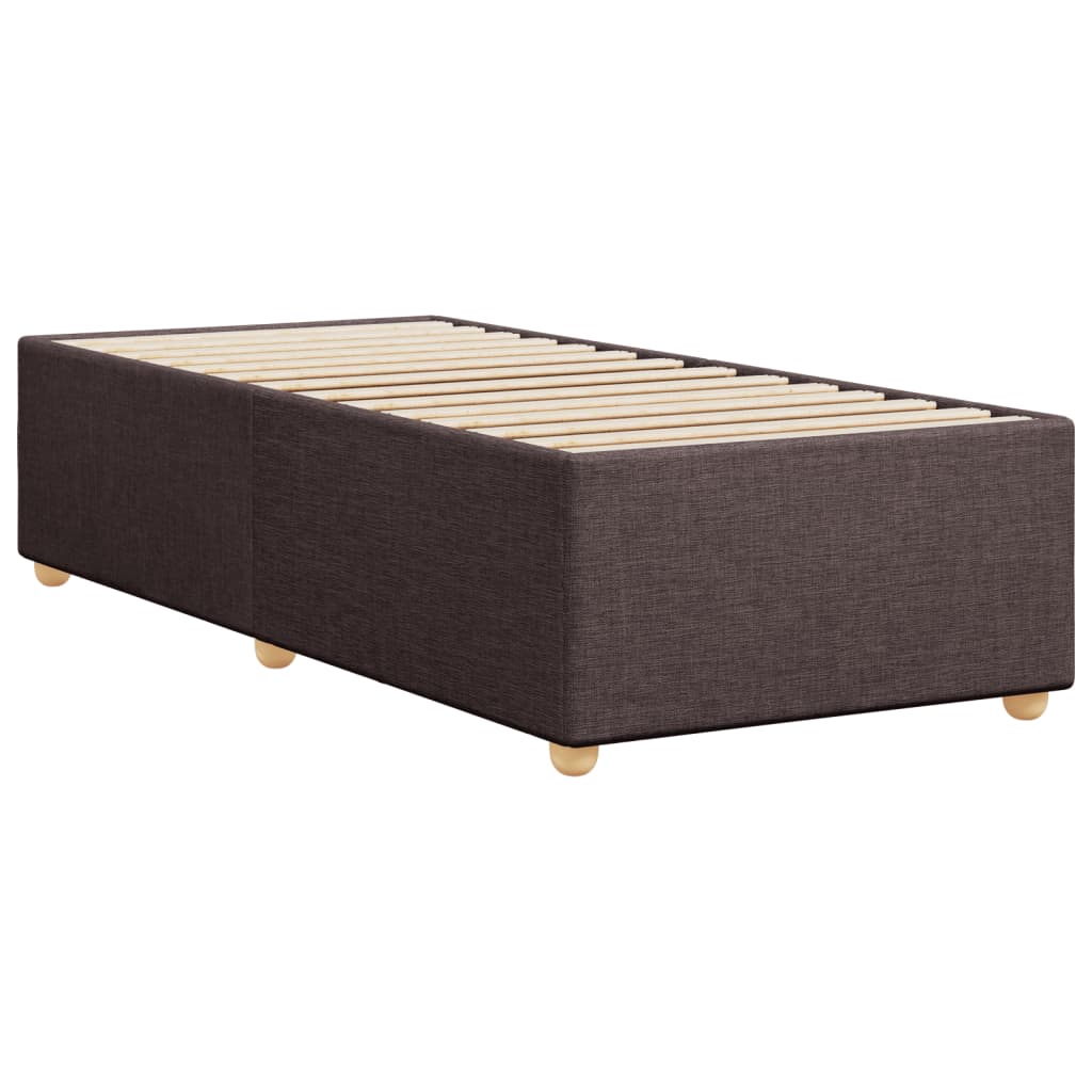 Cadre de lit sans matelas marron foncé 90x190 cm tissu - XIOS