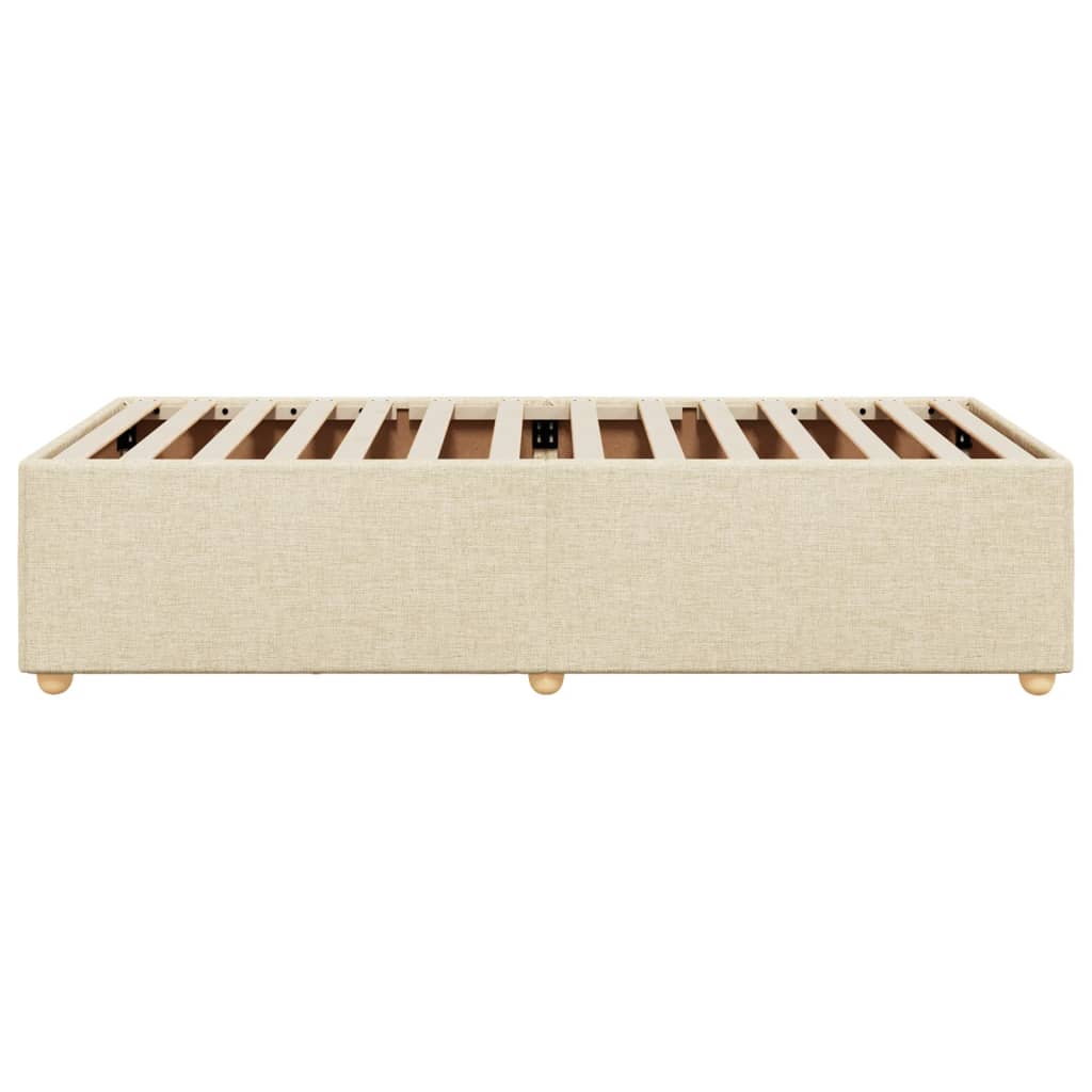 Cadre de lit sans matelas crème 90x190 cm tissu - XIOS