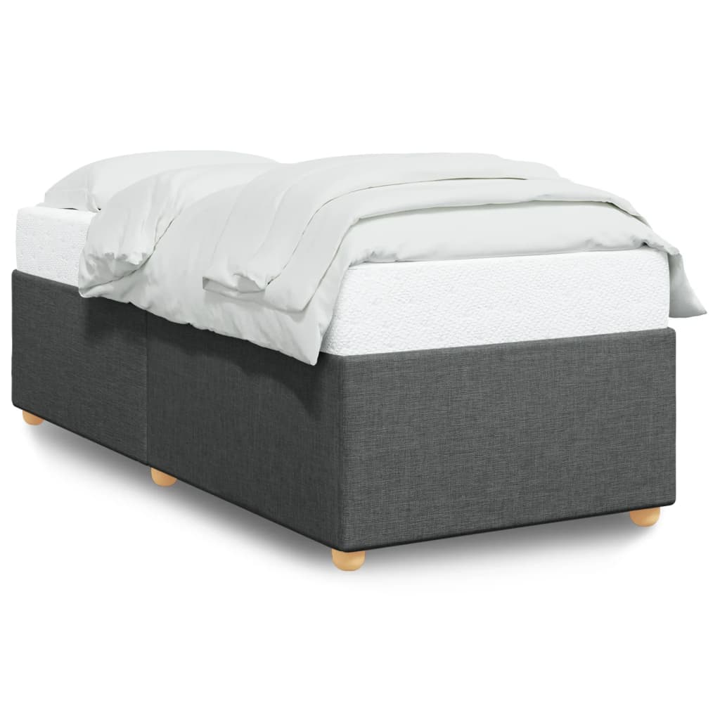 Cadre de lit sans matelas gris foncé 90x200 cm tissu - XIOS