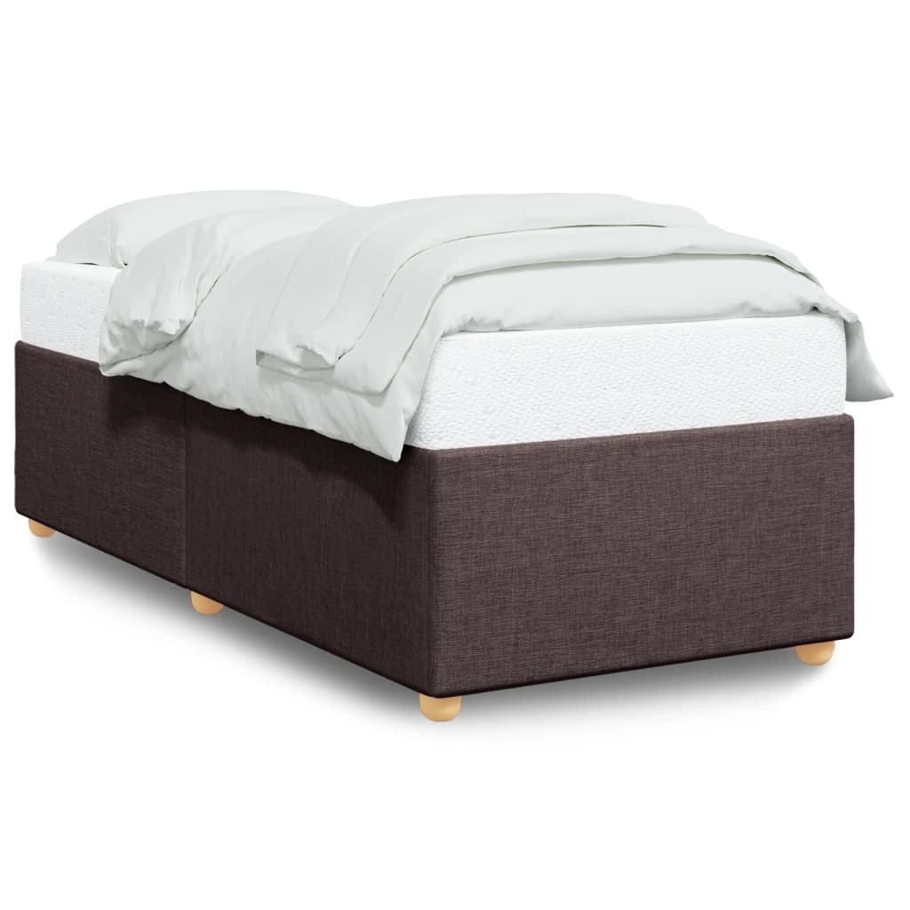 Cadre de lit sans matelas marron foncé 90x200 cm tissu - XIOS