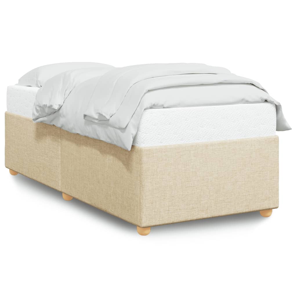 Cadre de lit sans matelas crème 90x200 cm tissu - XIOS