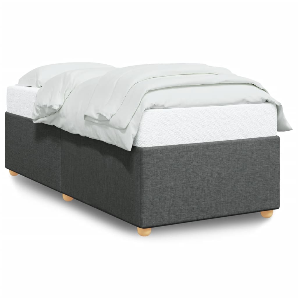 Cadre de lit sans matelas gris foncé 100x200 cm tissu - XIOS
