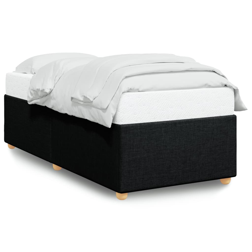 Cadre de lit sans matelas noir 100x200 cm tissu - XIOS