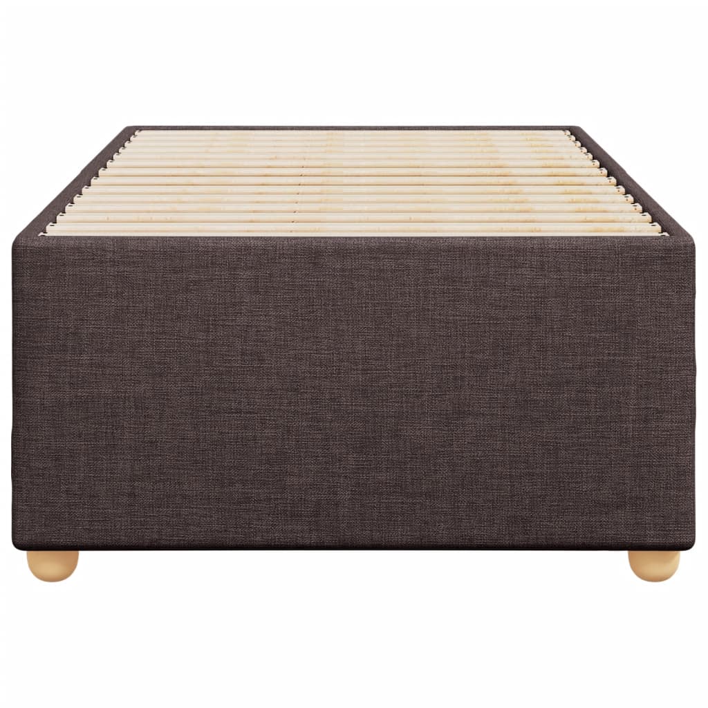 Cadre de lit sans matelas marron foncé 100x200 cm tissu - XIOS