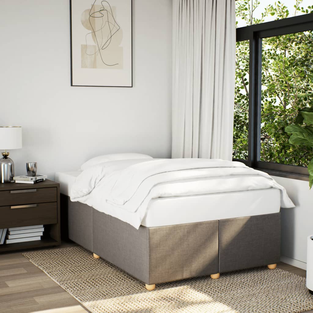 Cadre de lit sans matelas taupe 120x200 cm tissu - XIOS