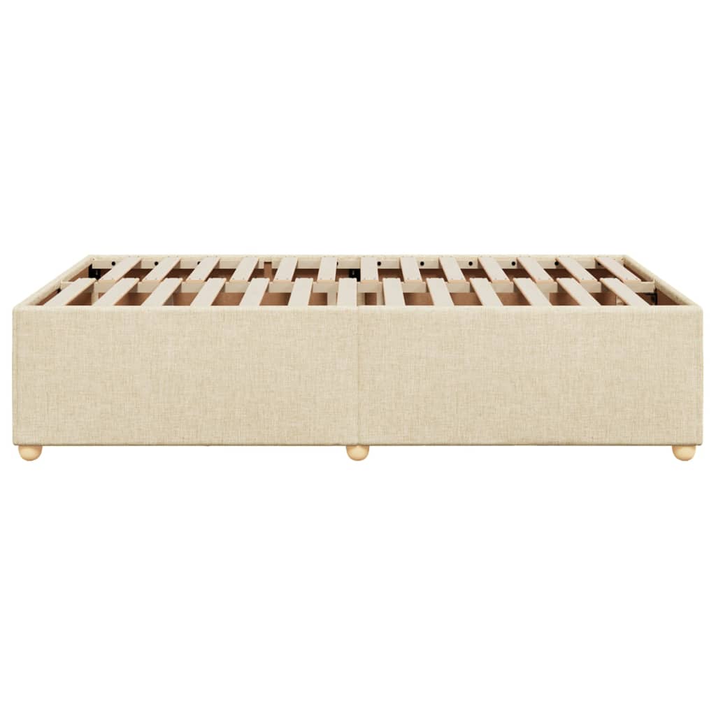 Cadre de lit sans matelas crème 120x200 cm tissu - XIOS